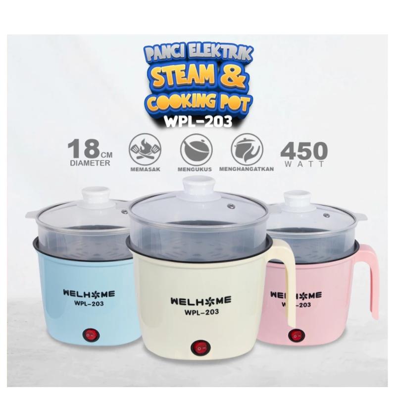 Welhome Panci Listrik Serbaguna 1.2 Liter Wpl-203