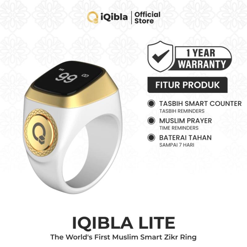 IQibla Cincin Tasbih Zikir Digital Lite E01 20mm Black White