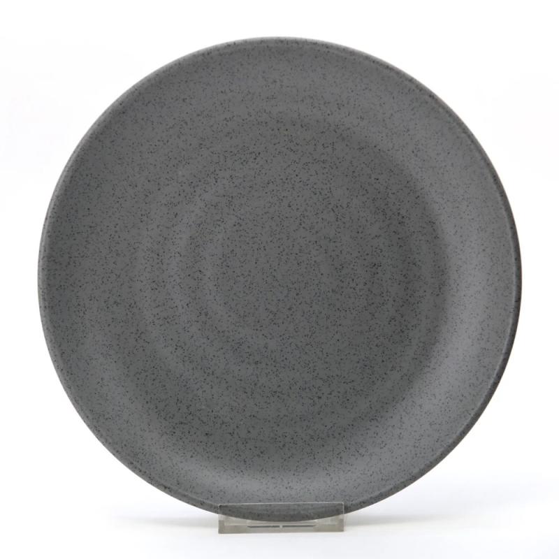 Onyx Piring Makan Melamin Ceper 9 inch, 12099 Cosmic Granite, 1/2 lusin (6 pcs) - Abu-abu