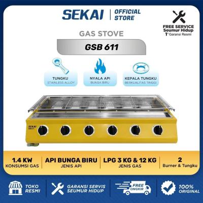 Sekai Kompor Gas Panggangan Grill 6 Tungku GSB 611