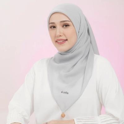 Elzatta Kerudung Segi Empat Paris Polos Keisha Silver Green